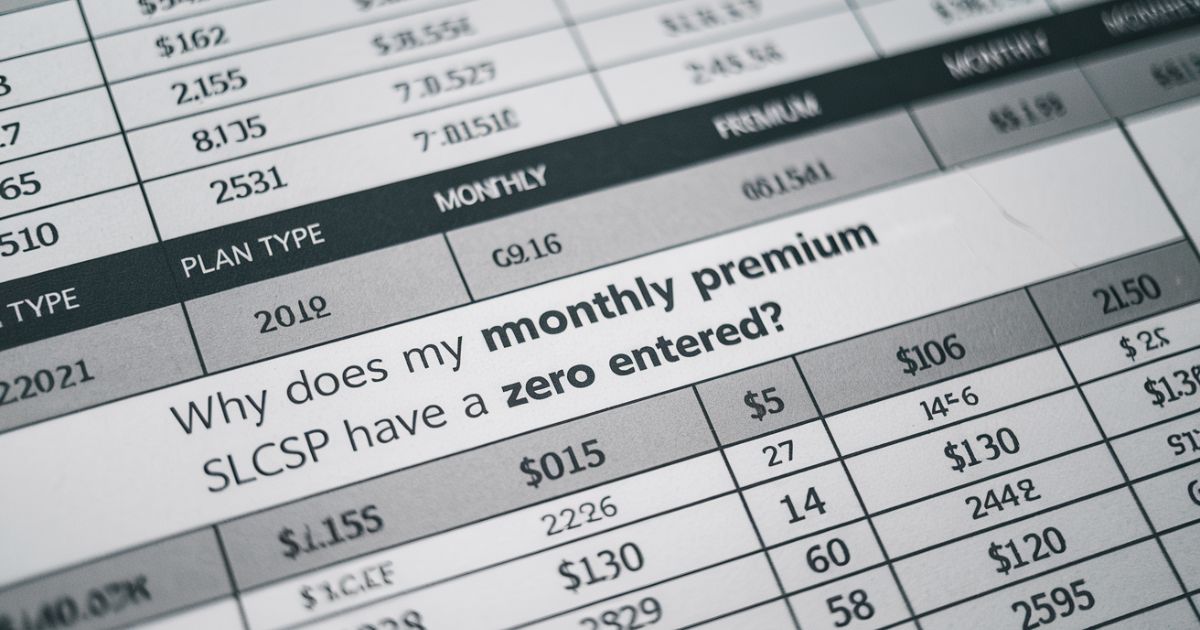 Why Does My Monthly Premium SLCSP Have a Zero Entered?